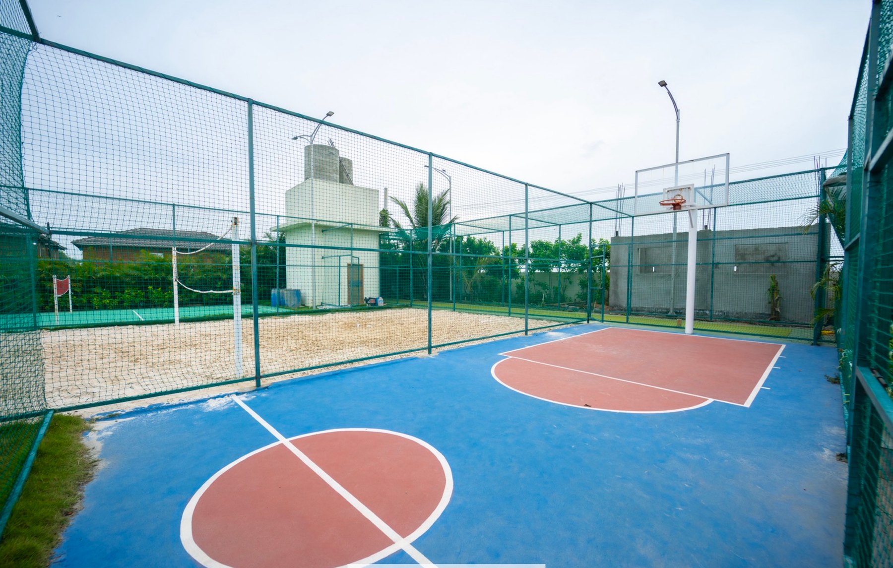 Basketball and games court area